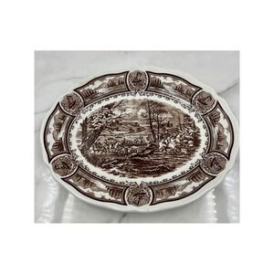 J&G Meakin Americana Style House Ironstone Platter Brown Transferware England